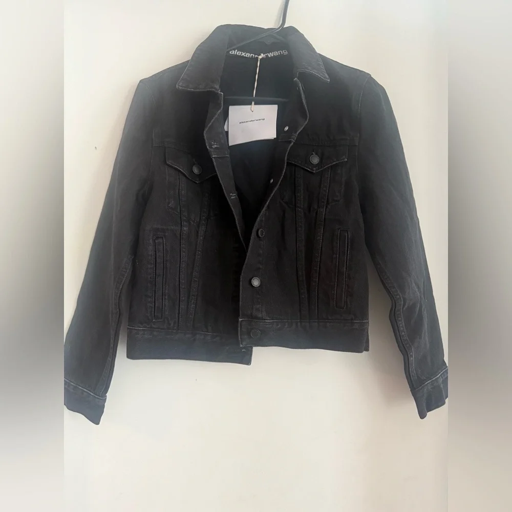 Alexander Wang Black Denim Game Jacket Size S